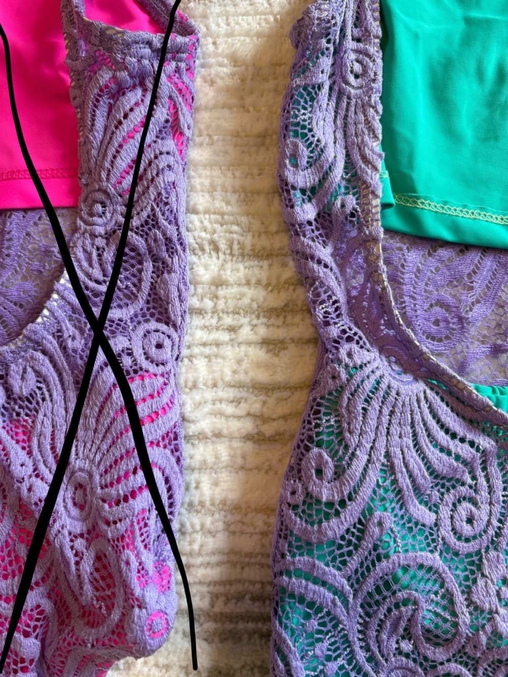 Kandi Kouture Girls Colorblock Lace Overlay Leotardwith Bright Trim - Picture 4 of 4